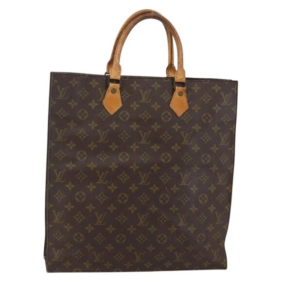 LOUIS VUITTON Monogram Sac Plat Hand Bag M51140 LV Auth 141606